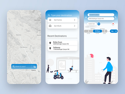 Bussin' Public Transit App app figma mobile ui ux