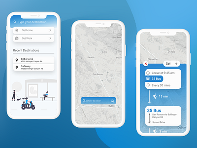 Bus Tracking App Concept app design figma mobile ui ux vector