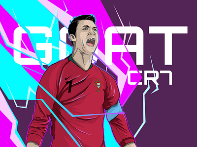 C R 7 football illustration ronaldo