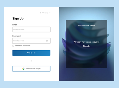 Sign Up page 001 clean daily ui design design system figma log in minimalism sign up simple split screen trend ui ux web web design