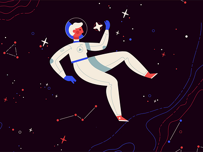 Astronaut animation astronaut character cosmonaut flat ildanflash illustration space