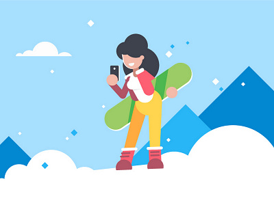 Snowboarder girl ❄️ character girl ildanflash illustration snow snowboarding vector winter