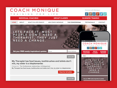 Coach Monique Website branding design drupal graphic design logo ui ux web design