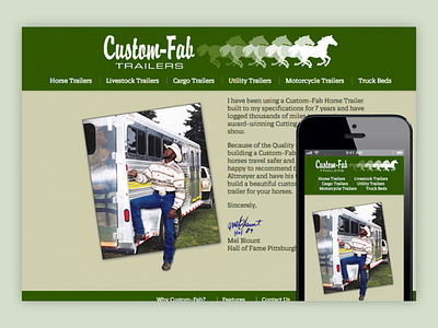 Custom-Fab Trailers Website design graphic design html ui ux web design