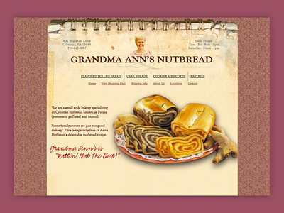 Grandma Ann's Nutbread Website branding graphic design logo ui ux web design