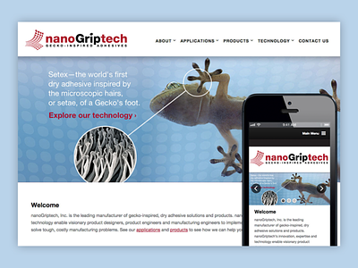 nanoGriptech Website drupal graphic design ui ux web design