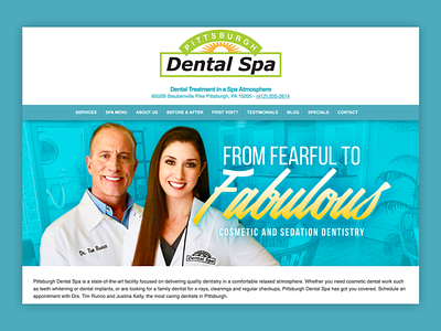Pittsburgh Dental Spa drupal graphic design typography ui web design