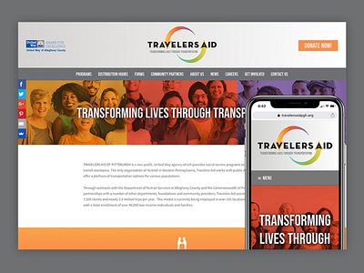 Travelers Aid Website graphic design ui web design wordpress