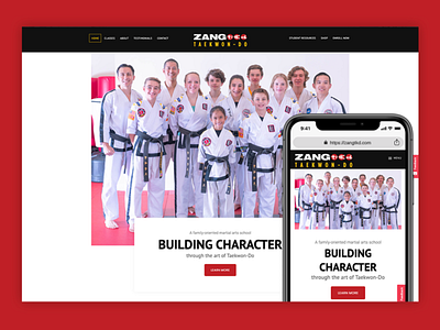 Zang TKD Website graphic design ui ux web design wordpress