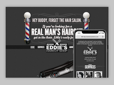 Eddie's Haircut Shop Website branding css graphic design html logo ui web design