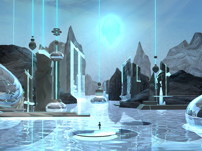 a whimsical water world 3d modeling maya rendering set design