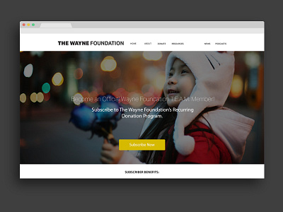 Wayne Foundation Redesign Concept charity concept non profit web design