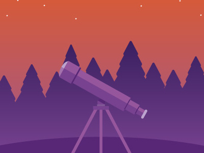 Telescope illustration stars telescope