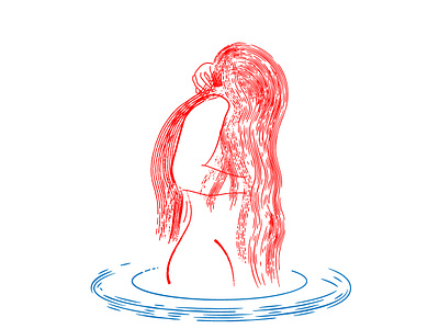 Lady In Water design figure illustartor illustration line art vector woman woman illustration