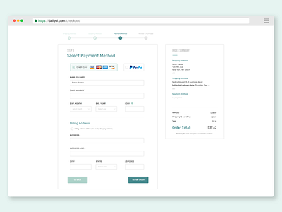 Daily UI 002 - Checkout clean daily ui design minimalist ui ux