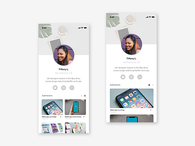 Daily UI 006 - User Profile app clean daily ui mobile app design profile ui user profile ux