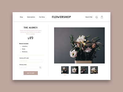 Daily UI 012 - Ecommerce Product Page clean daily ui daily ui 012 daily ui challenge design ecommerce flowers flowershop minimal product product page ui ux