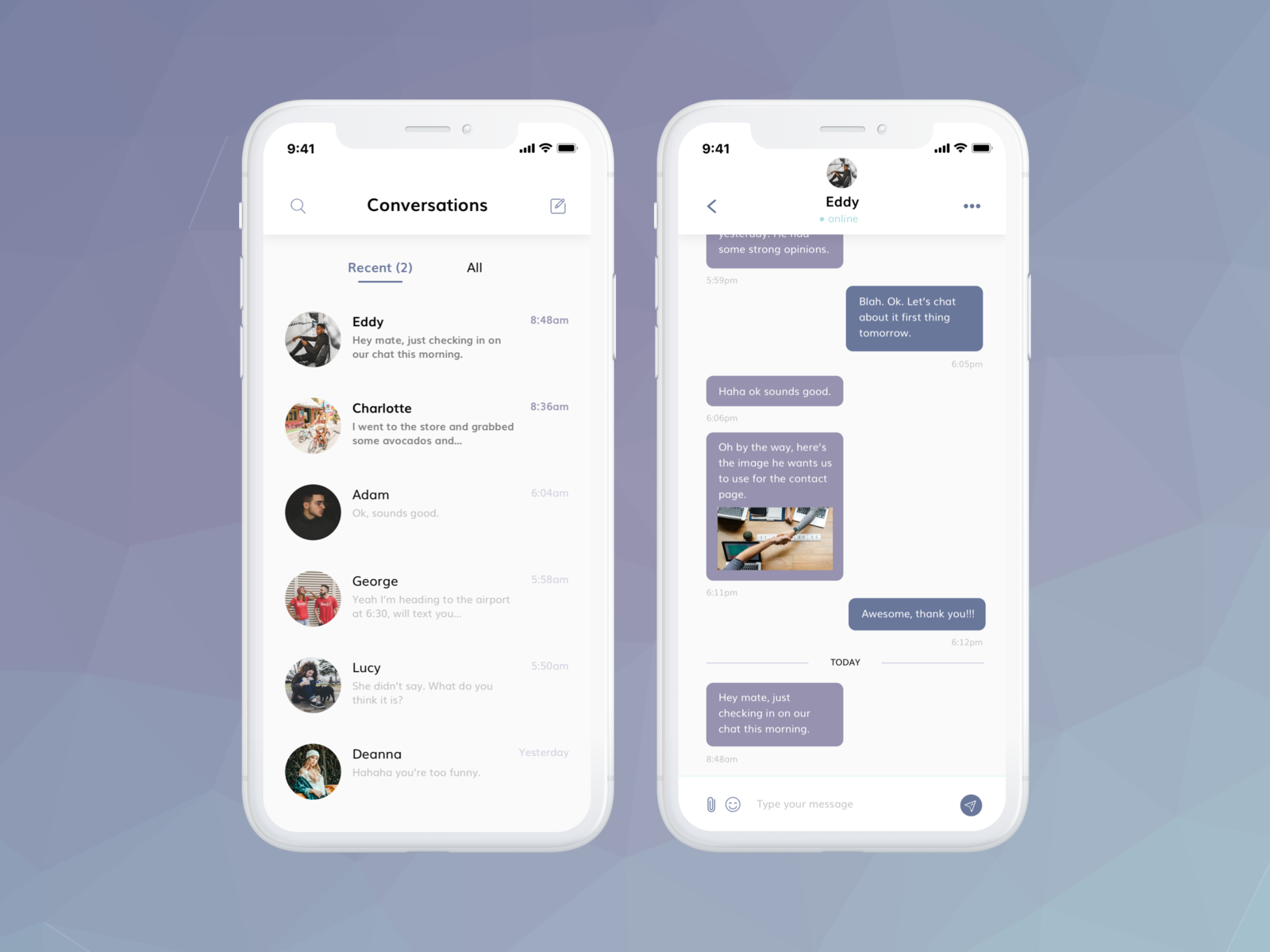 Daily UI 013 - Direct Messaging by Caroline on Dribbble