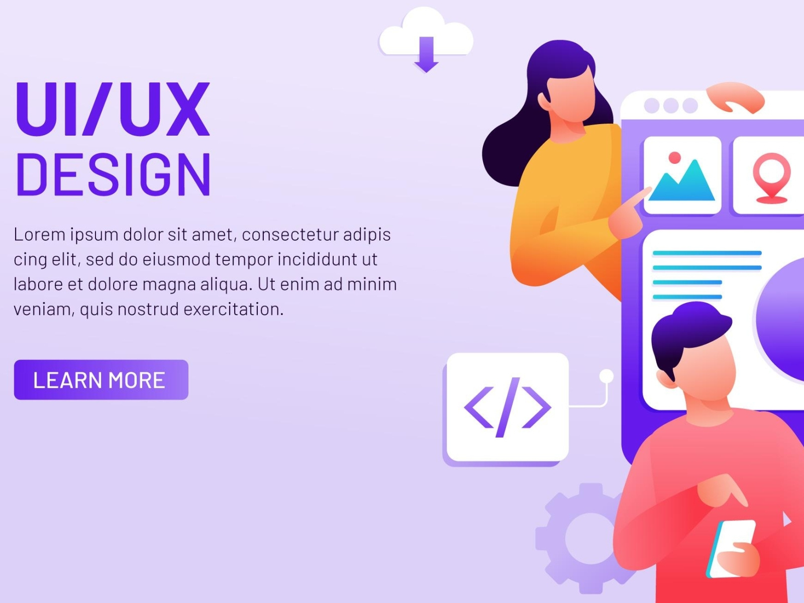 Gradient ui/ux landing by Nsign on Dribbble