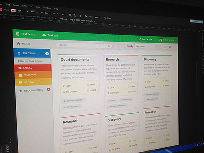 Task Page app box clean color dashboard grid minimal tab task taskboard ui ux