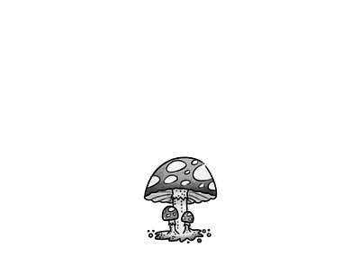 Inktober 11 blackandwhite childrens book illustration cute illustration logo mushroom night photoshop texture