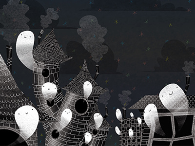 Star gazing ghosts blackandwhite brick cute ghosts halloween night photoshop star stargazing texture towers