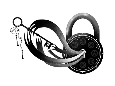 Chapter Header 7 blackandwhite childrens book illustration demon hands illustration key lock lock and key photoshop texture