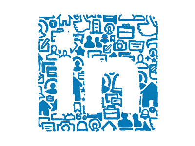 Iconoflage Linkedin Logo doodle drawing hand drawn illustration ink linkedin logo pen social media