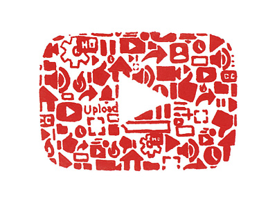 Iconoflage YouTube Logo doodle drawing hand drawn icon icons illustration ink logo pen social media youtube