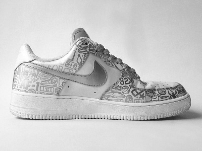 Nike Air Force 1 Low Silver on White - Left Inside art branding doodle drawing hand drawn illustration ink nike paint shoe shoes