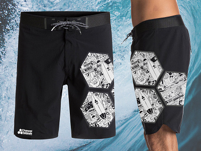 Channel Islands Surfboards Iconoflage Black Shorts