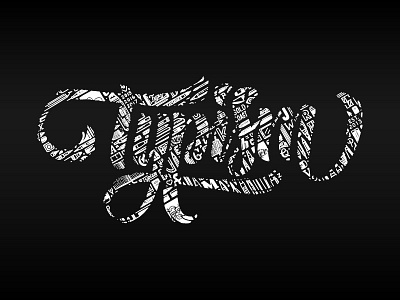 Typism Iconoflage and black doodle drawing drawn hand illustration lettering logo pattern typism white