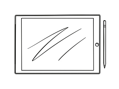 ipad Pro & Apple Pencil Iconic Illustration apple pencil black and white doodle drawing hand drawn icon iconic illustration illustration ipad pro procreate