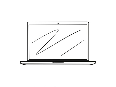 Macbook Front Iconic Illustration black and white doodle drawing hand drawn icon iconic illustration illustration ipad macbook procreate