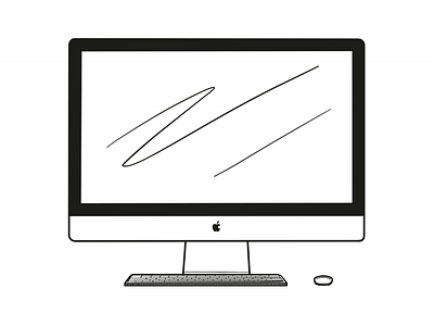 iMac Iconic Illustration apple black and white doodle drawing hand drawn icon iconic illustration illustration procreate