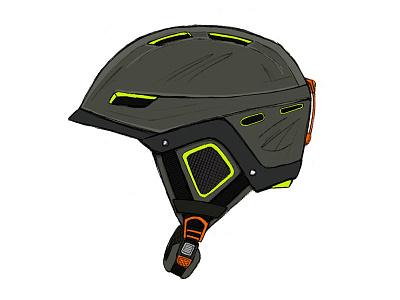 Snowboarding Helmet Illustration