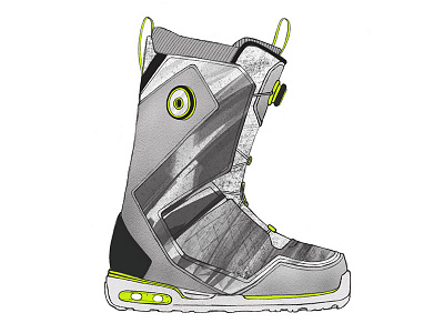 Snowboard Boot Illustration drawing hand drawn illustration sport