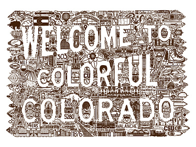 Welcome to Colorful Colorado Iconoflage art branding doodle drawing drawn hand drawn illustration ink logo vector