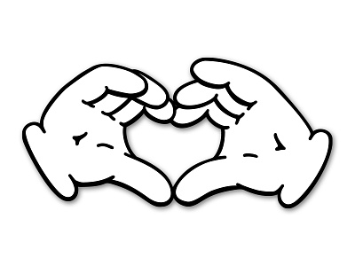 Cartoon Heart Hands cartoon design drawing drawn hand drawn illustration logo typography vector