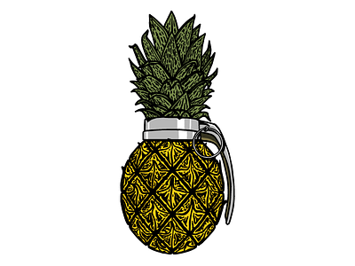 Pineapple Grenade Illustration art drawing drawn hand drawn illustration vector