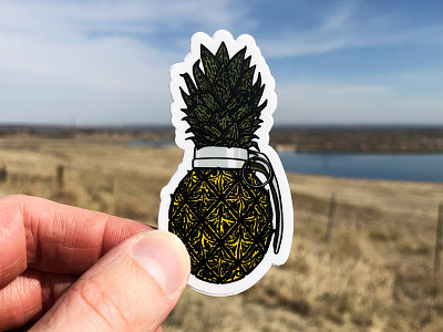 Pineapple Grenade Sticker