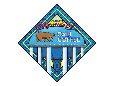 Cali Coffee Water Tower Sticker art branding design drawing drawn hand drawn illustration sticker vector