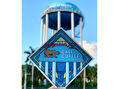 Cali Coffee Water Tower Sticker Final