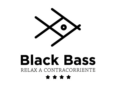 Black Bass Logo black bass fish four stars logo nature relax