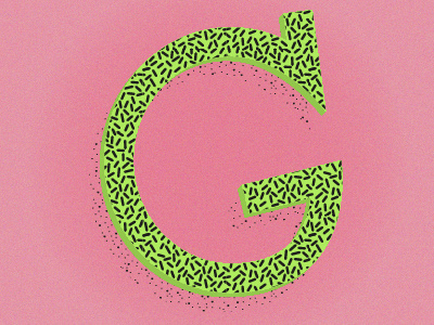 Decorated G capital capital decorated g gradient grain green letter mood pink