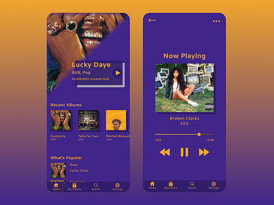 DailyUI's Design Challenge - Day 9: Music Player