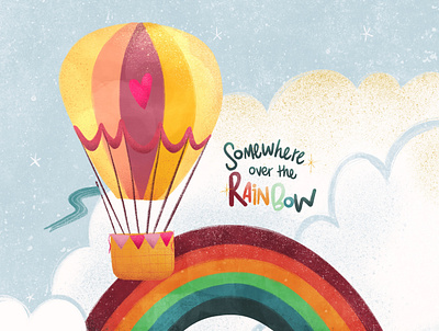 “Somewhere Over the Rainbow” childrens book design digital illustration graphic design illustration typography