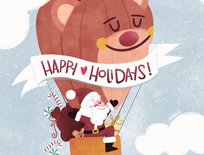 Happy Holidays Card design digital illustration graphic design illustration typography
