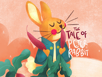Peter Rabbit book cover childrens book design digital illustration graphic design illustration typography