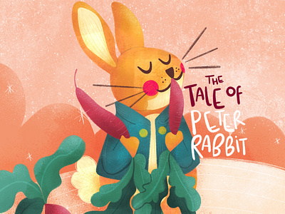 Peter Rabbit book cover childrens book design digital illustration graphic design illustration typography